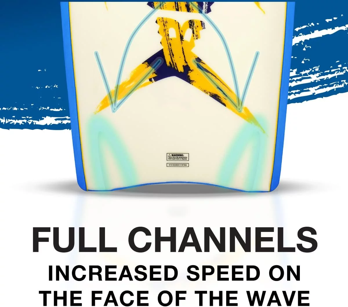 Body Glove Big Tuna 45 inch Large Bodyboard for Tall Riders with Coiled Leash & Wrist Strap - Durable, Light Weight EPS Core with Smooth Top & Slick HDPE Bottom, Blue