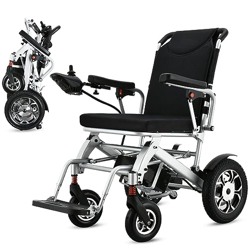 24KM Portable electric wheelchairs Foldable Lightweight, Airplane Approved, All Terrain Power Motorized wheelchairs for Adults and Seniors