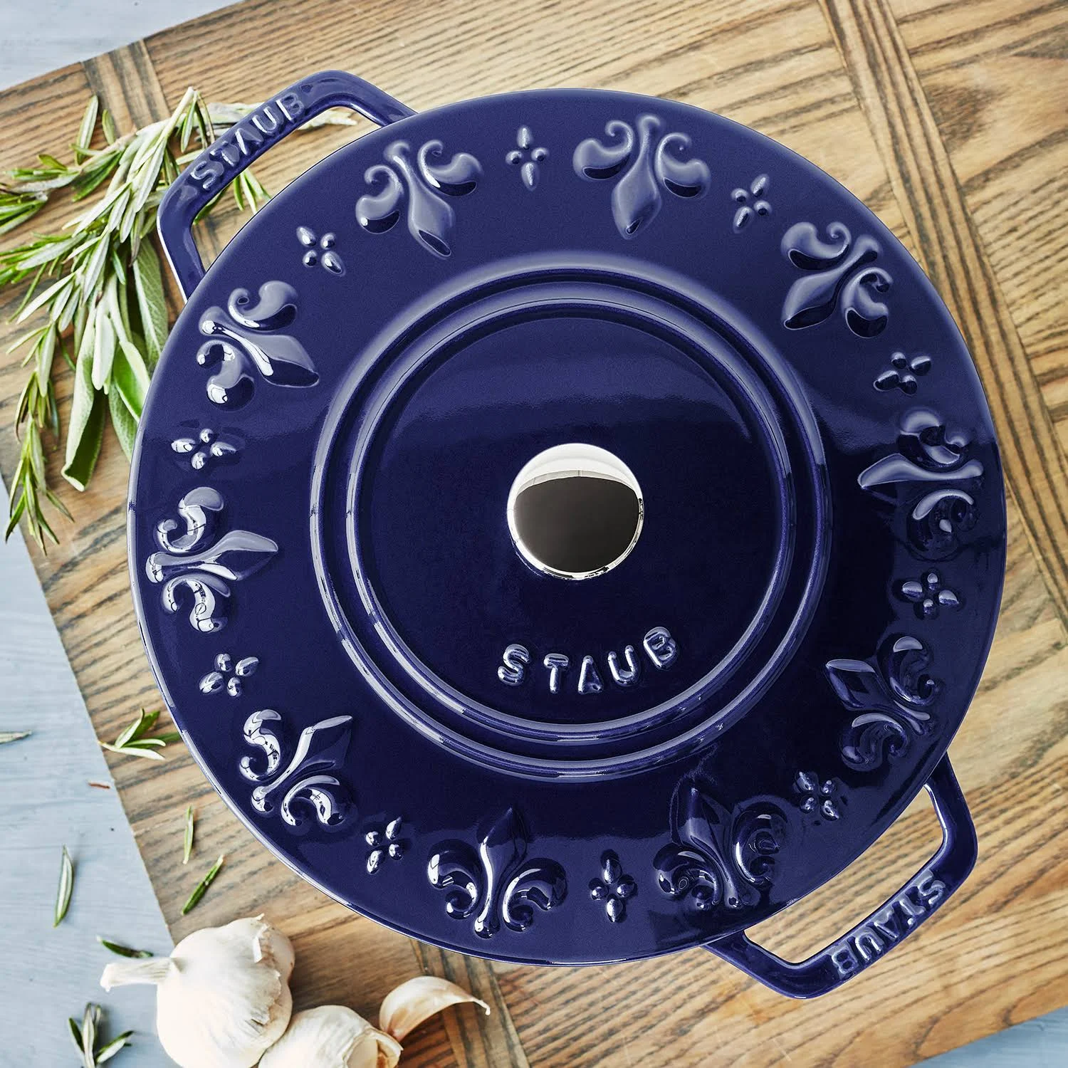 Staub Fleur-de-lis Oven, 3.75 Qt., Marin