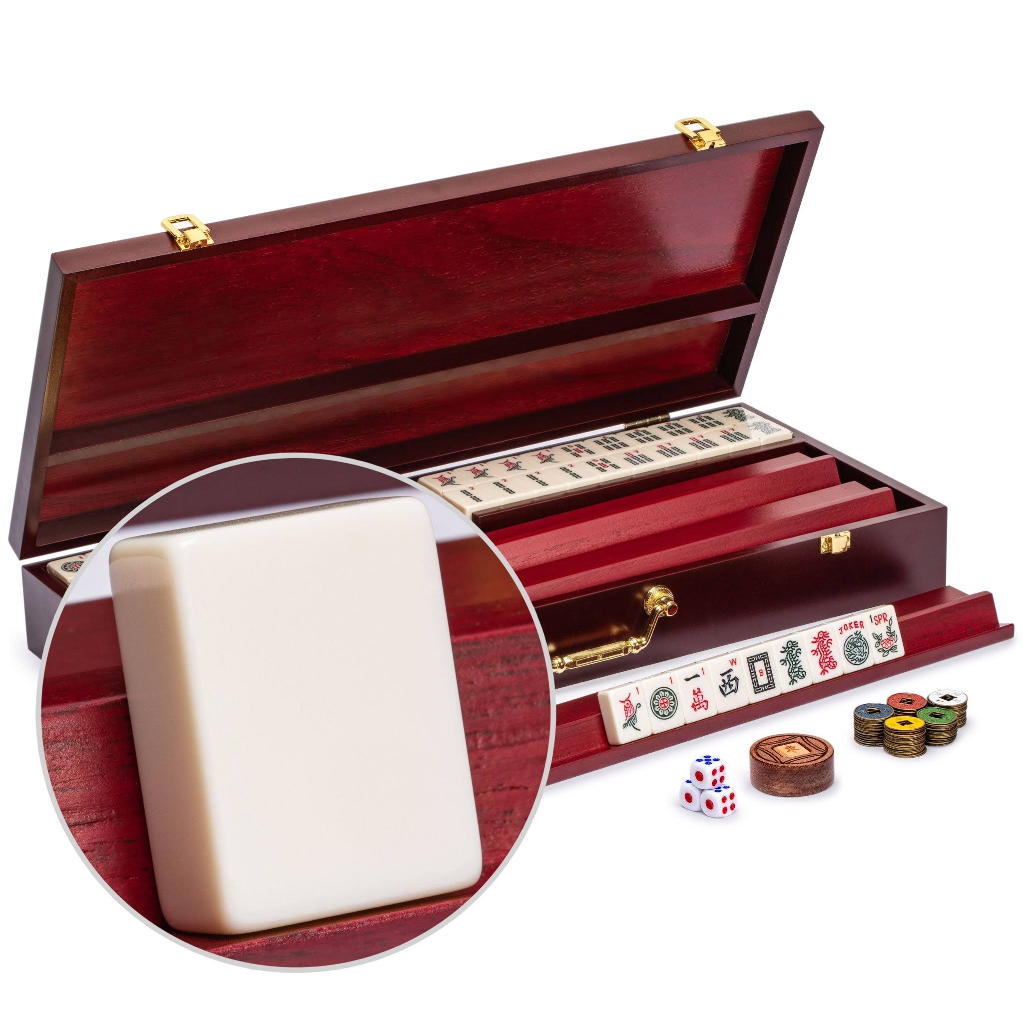 Yellow Mountain Imports American Mahjong Set The Classic with Vintage Rosewood