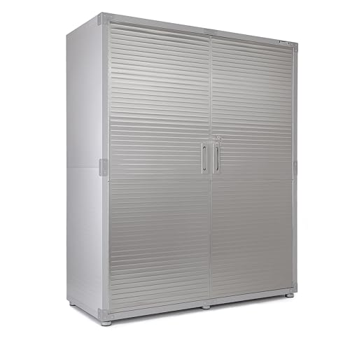 Seville Classics UltraHD Solid Steel Lockable Metal Storage Cabinet Locker Organizer, w/Adjustable Shelves for Garage, Warehouse, Office, Classroom, Granite, 48" W x 24" D x 72" H
