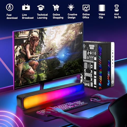 HP RGB Gaming Desktop Computer, Intel Quad Core I5-6500 up to 3.6GHz, GeForce GT 1030 2G, 32GB DDR4, 1T SSD + 3T HDD, RGB Keyboard & Mouse, 600M WiFi & Bluetooth, Win 10 Pro (Renewed)