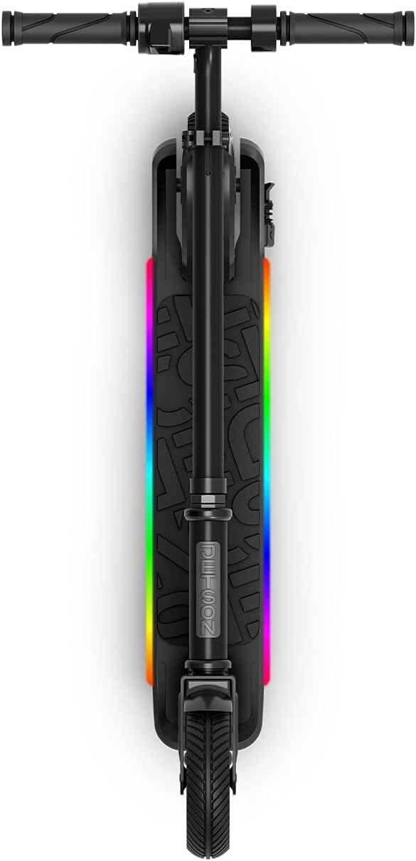 Jetson Omega Electric Scooter, Up To 10 MPH, Range Up To 5 Miles, 150-Watt Motor, Foldable, 3 Speed Mode, Light-Up Deck, Ages 8+, Black, JOMEGA-BLK