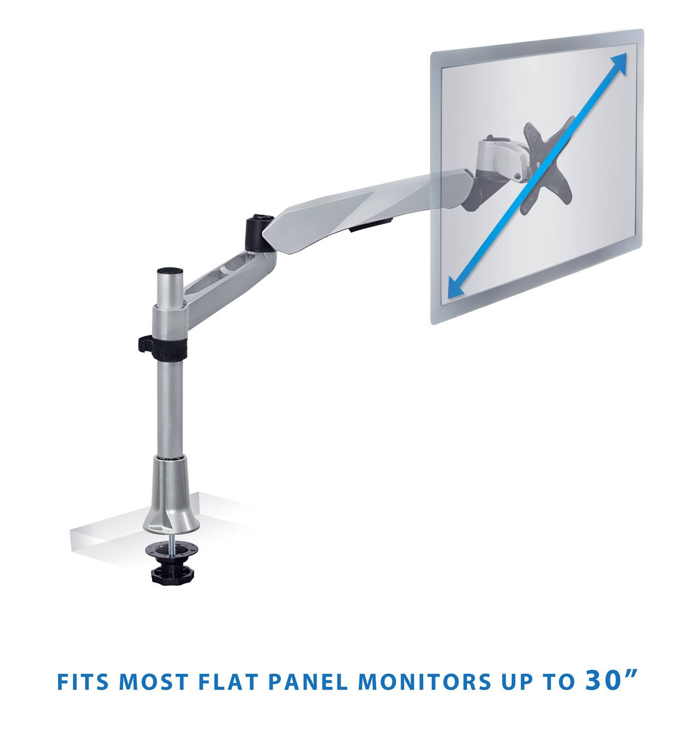Mount-It Single LCD Monitor Desk Mount, Height Adjustable, Full Motion, Silver