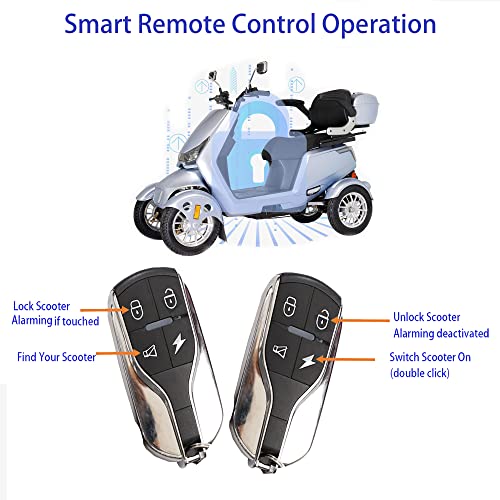 Mobility Scooters for Seniors & Adults, Heavy Duty 4-Wheel 3 Speed Medical Electric Powered Device 800W All Terrain, Elderly w/Rear Lockbox & Adjustable Seat (Type 3)