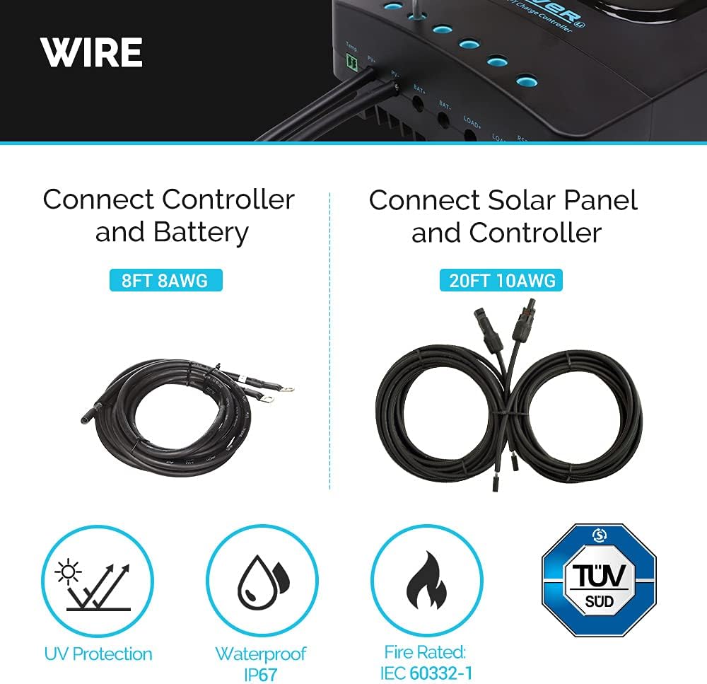 Renogy 400 Watt 12 Volt Monocrystalline Starter Kit with 4 pcs 100W Monocrystalline Solar Panel and 40A Rover MPPT Charge Controller for RV, Boats, Trailer, Camper, Marine, Off-Grid Solar Power System