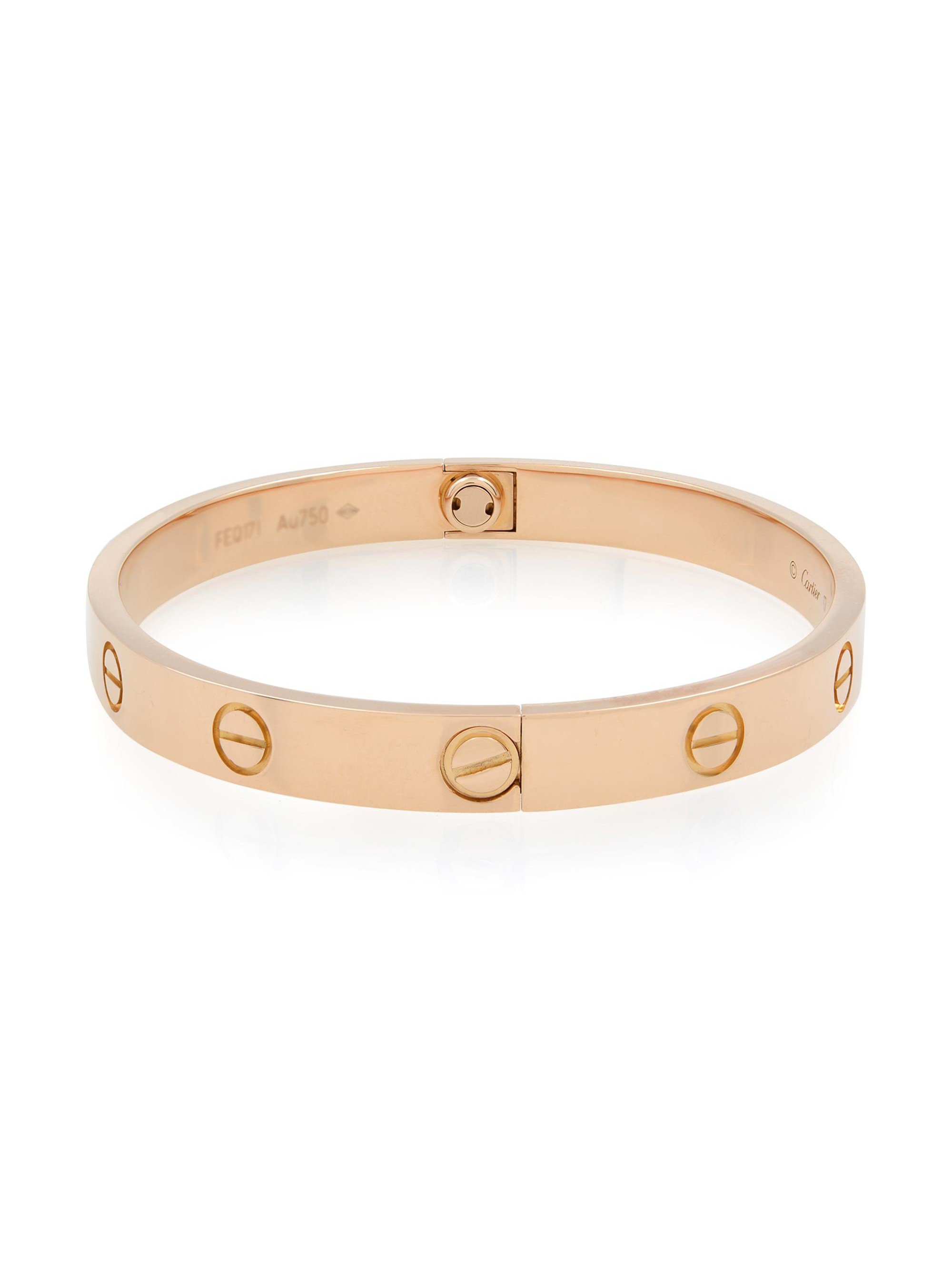 Cartier Love Bracelet Bangle 18K Rose Gold Size 17