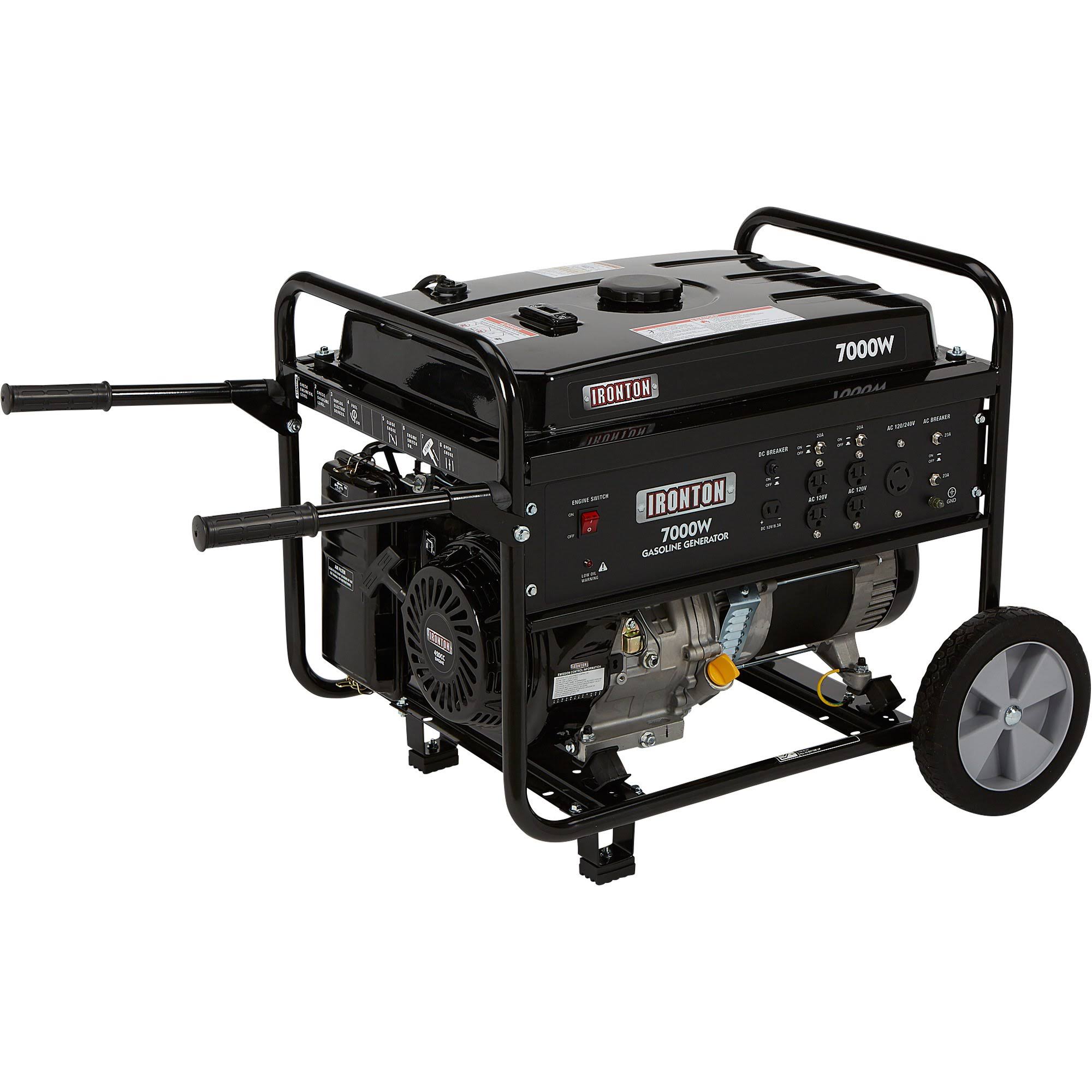 Ironton Portable Generator with Wheel Kit -7000 Surge Watts, 5500 Rated Watts 45808