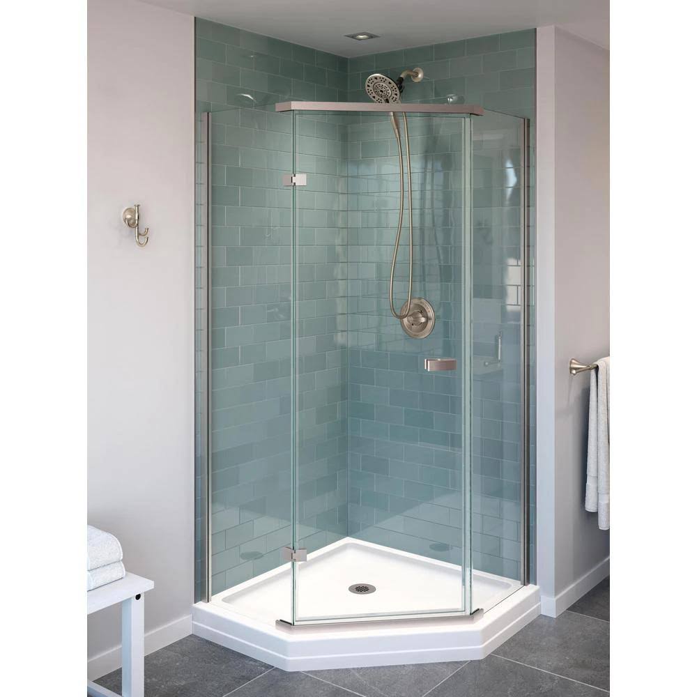 Delta 422061 Frameless Neo-Angle Shower Kit, Stainless