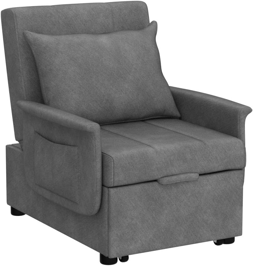 BINGTOO Bed Chair, 3 in 1 Lounge Chair,Multi-Function Folding Sofa Bed, Ottoman Bed Sleeper, Pull Out Sofa Chair, Pull Out Sofa Chair, Convertible Chair to Bed, Pull Out Bed Couch for Small Space