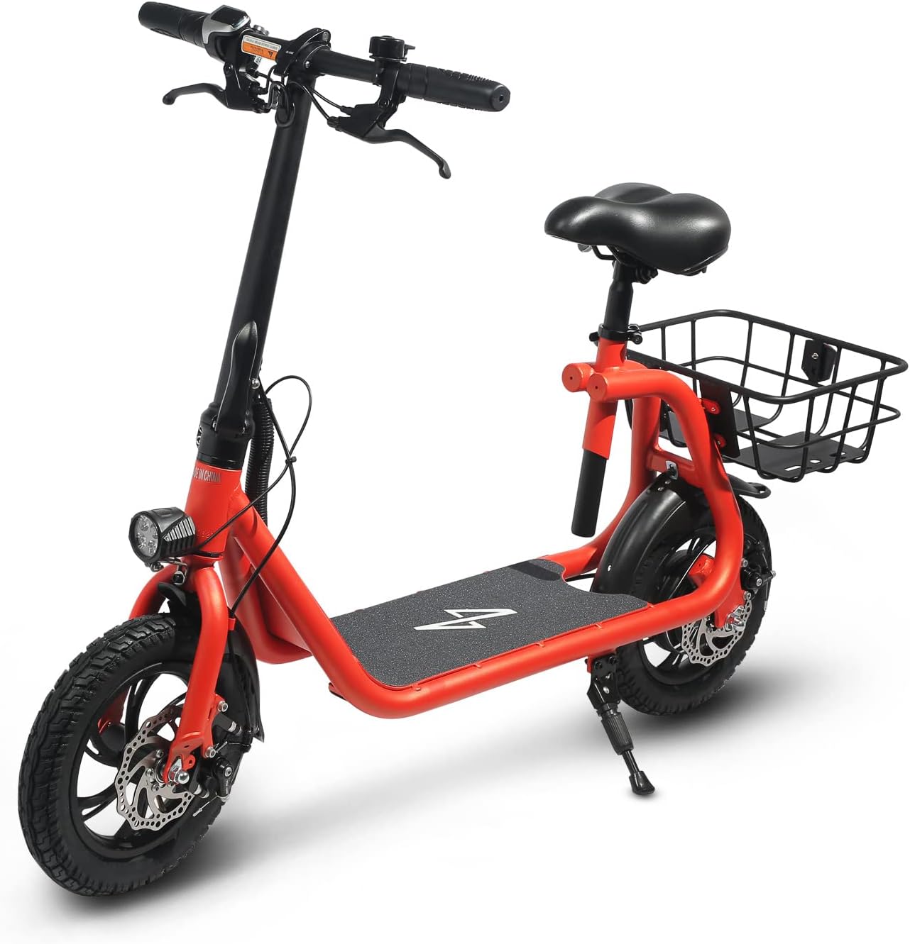 Phantomgogo Commuter R1 - Electric Scooter for Adults - Foldable Scooter with Seat & Carry Basket - 450W Brushless Motor 36V - 15MPH 265lbs Max Load E Mopeds for Adults