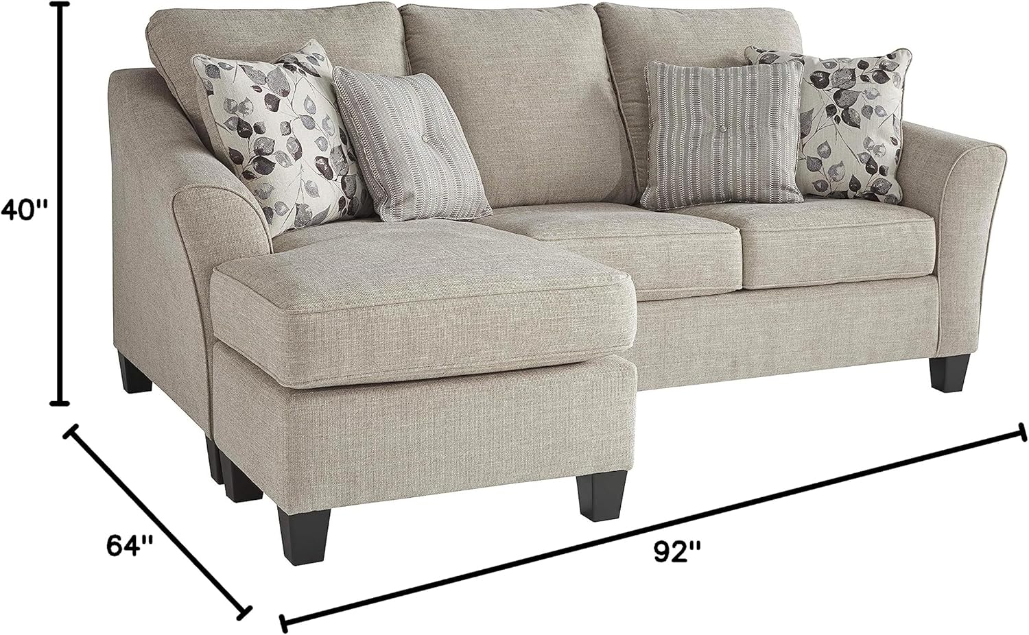 Ashley Furniture Abney Sofa Chaise, Driftwood