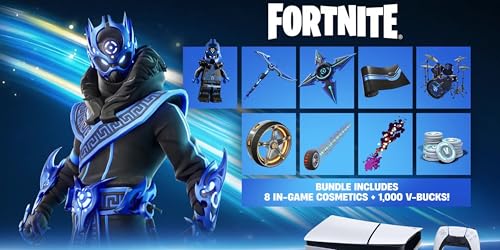 PlayStation 5 Slim Upgraded 2TB Digital Edition Fortnite Cobalt Star Bundle and Controller Charger - White, 2TB PCIe SSD Upgraded Slim PS5 Gaming Console [playstation_5] [video game]