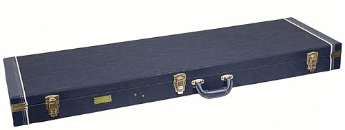 Crossrock Relief Series 335 Guitar Case for ES-335 & Semi-Hollow Electric Guitars | Carved Smoke Blue Finish, Monochrome Blue Velvet Interior, Lock – Premium Wooden Hardshell