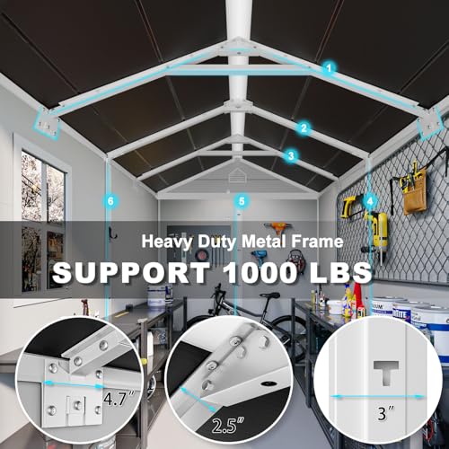 Outdoor Resin Storage Shed with Floor Included 5x3 FT, Waterproof Outside Sheds with Window Lockable Door, Plastic Sheds for Backyard Garden Patio Lawn Tools, Gray