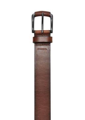 Fossil Men&s Carson Leather Casual Belt - Brown - 32