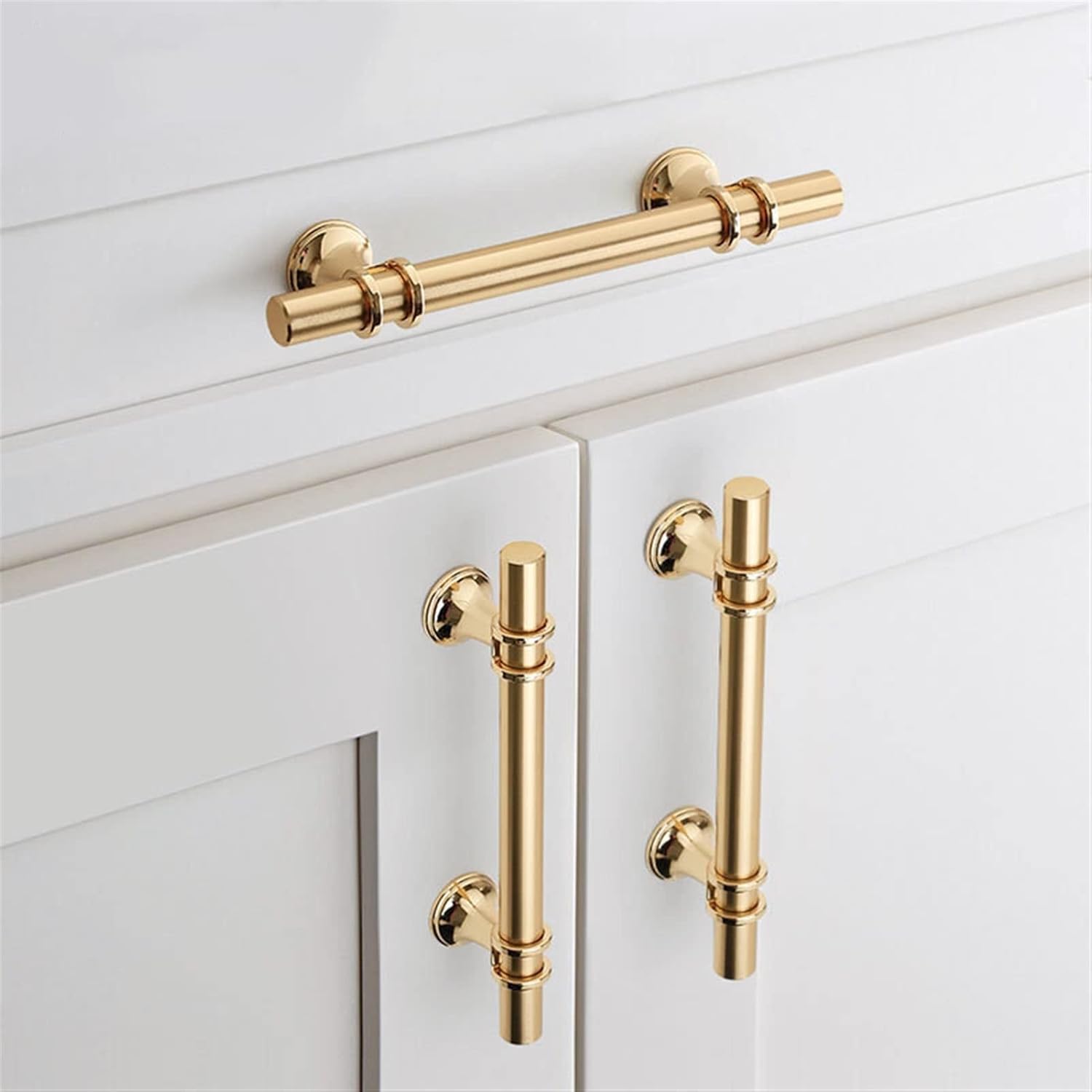 Cabinet Handles/Drawer Pull Modern Zinc Alloy Black Gold Door Handles Kitchen Cabinet Handles Solid Drawer Knobs Fashion Furniture Handle Hardware Kitchen Cabinet Pulls (Color : Cop