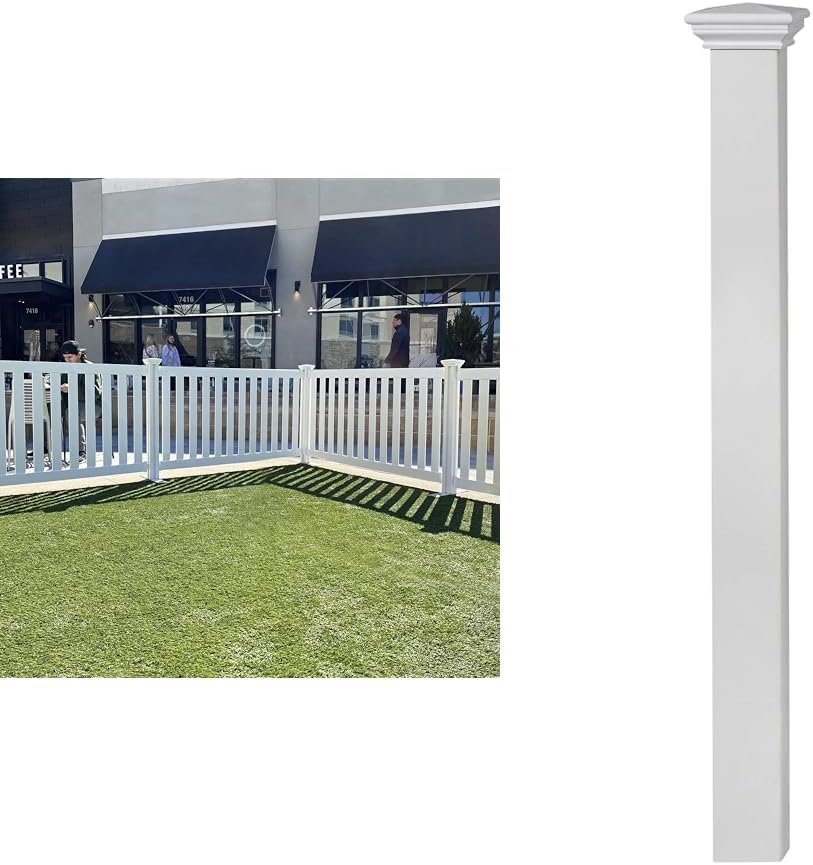 Zippity 5.5Ft W x 3ft H Davidson Hinged Portable Vinyl Fence Kit and 3.5 ft. H White No-Dig Vinyl Post Kit