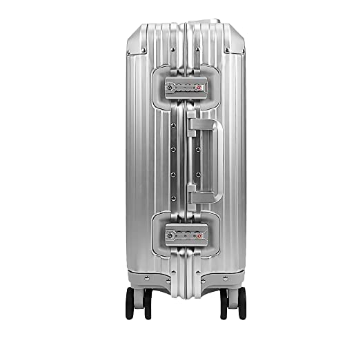 All Aluminum Luggage Suitcase 3 Sizes (20",26",29") TSA Lock Carry On Silver, Gray, Gold, Black with Cover (Silver, Double Set 20",28")