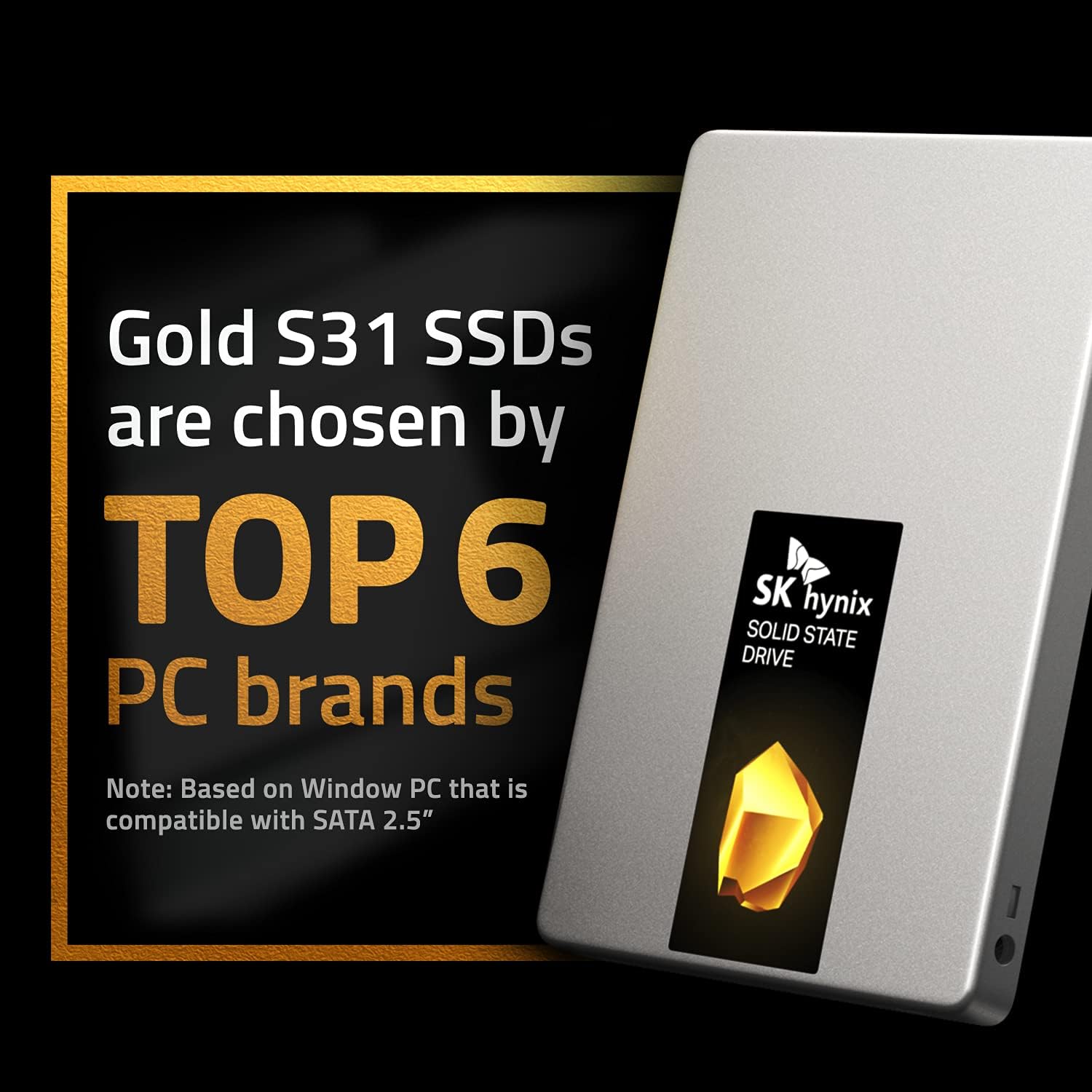 SK hynix Gold S31 1TB SATA Gen3 2.5 inch Internal SSD | SSD 1TB | Up to 560MB/S | Solid State Drive | Compact 2.5" SSD Form Factor SK hynix SSD | Internal Solid State Drive | SATA SSD