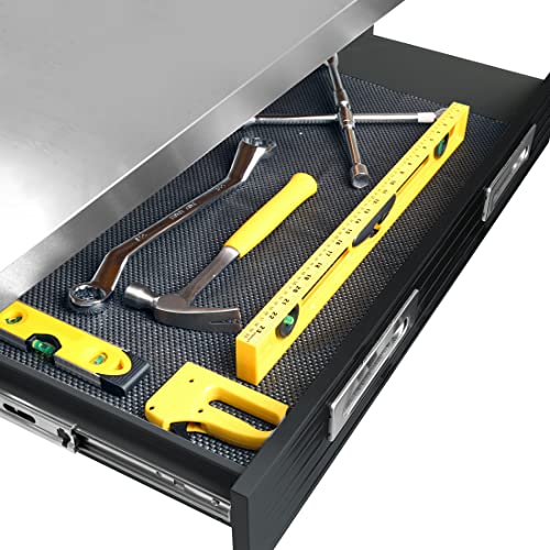 Seville Classics UltraHD Heavy Duty Commercial Lighted Workcenter w/Pegboard, 500 lbs. Weight Capacity for Garage, Warehouse, Workshop, Stainless Steel Top, Granite, 48" W x 24" D x 65.5" H