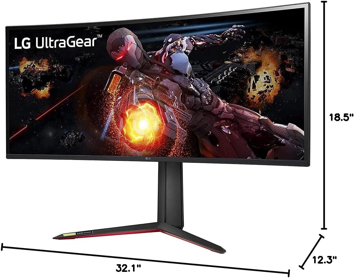 LG 34GP950G-B 34 inch Ultragear QHD 3440 x 1440 Nano IPS Curved Gaming Monitor (Renewed) Bundle with 1 YR CPS Enhanced Protection Pack