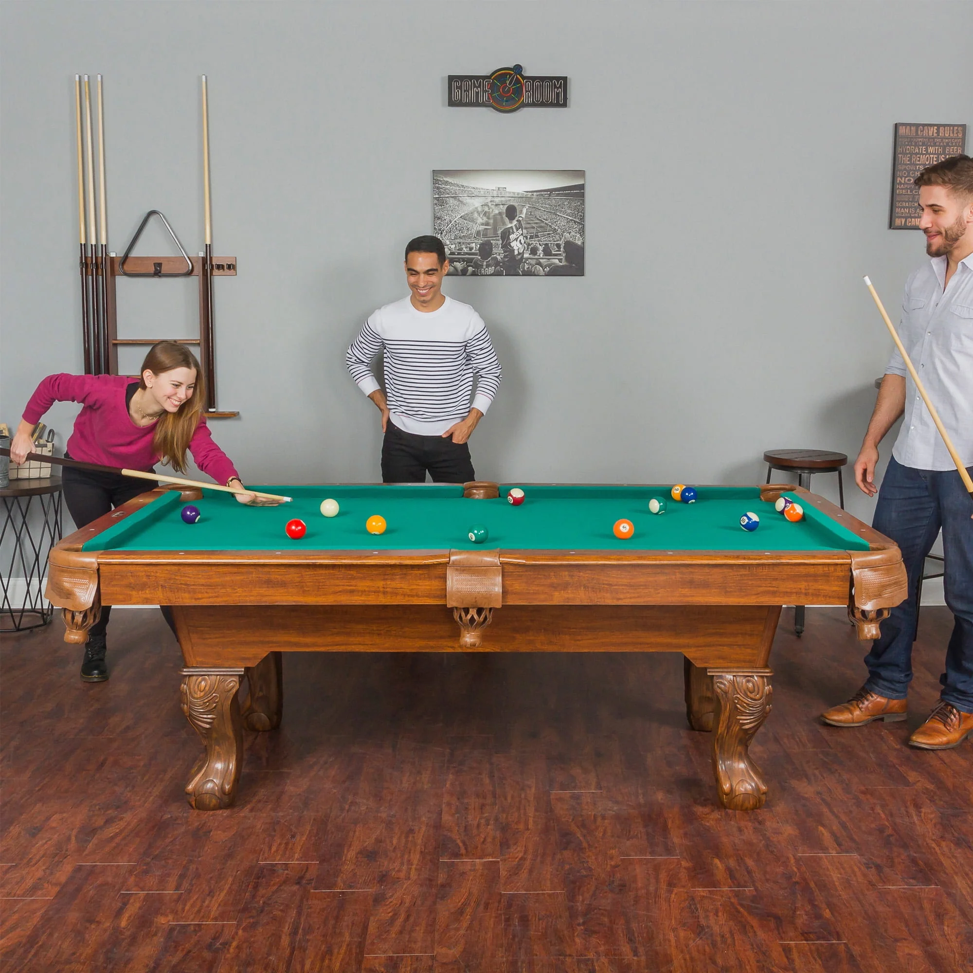 Classic Sports Brighton 87 Billiard Pool Table in Tan