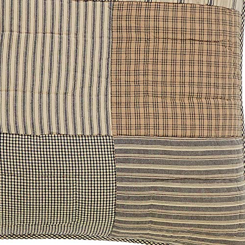 VHC Brands Sawyer Mill Charcoal Patchwork Farmhouse Bedding Reversible 3- Piece Quilt Set - Includes 1 (One) California King Quilt and 2 (Two) King Sized Pillow Shams
