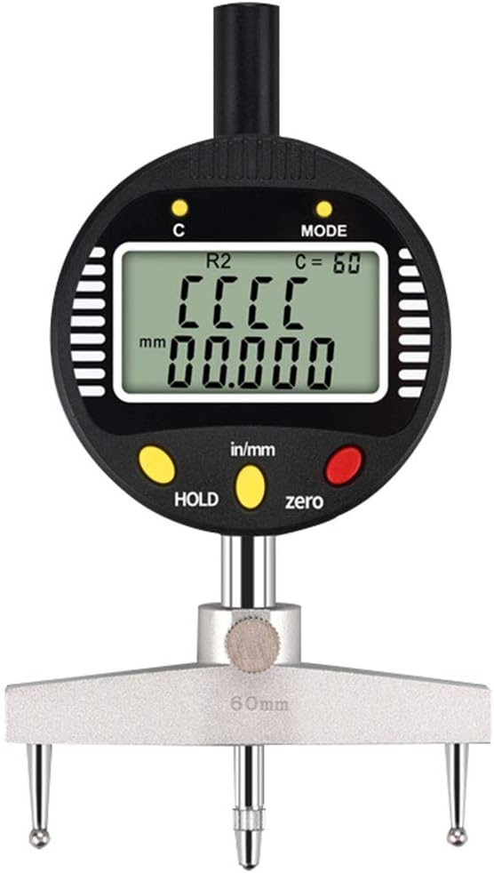 CGOLDENWALL High accuracy digital radius gauge digital radius indicator Measurement Tool with 10mm /20mm /30mm /60mm/100mm changeable measuring jaw Black