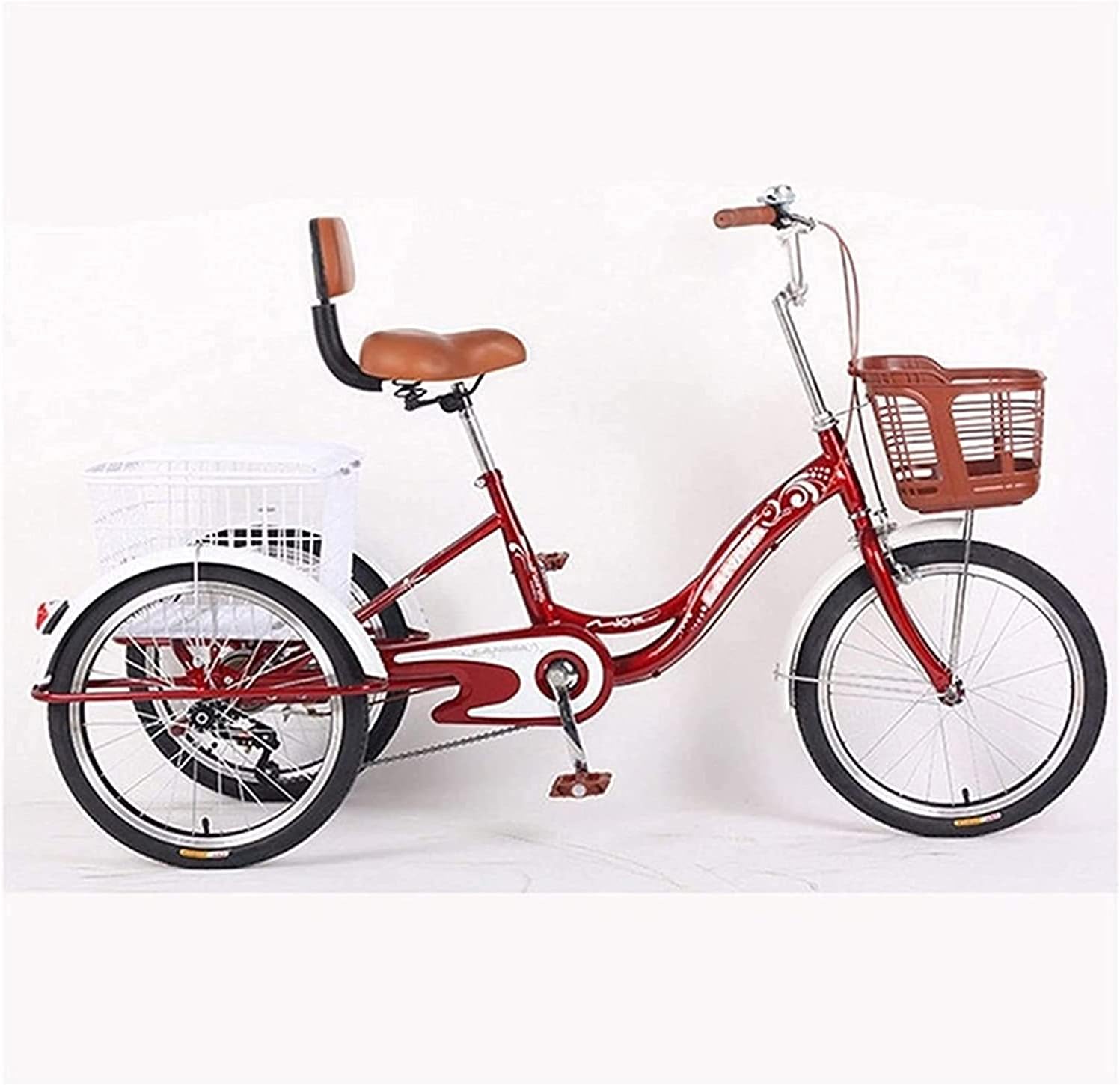 Adult Tricycle - 3 Wheel Bikes for Adults Shopping Adult Tricycles Single Speed for Adult Trikes 20 Inch 3 Wheel Bikes Three-Wheeled Bicycles with Shopping Basket for Seniors, Women