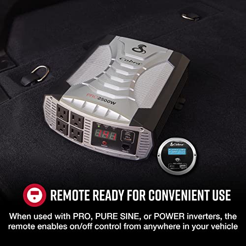 Cobra PRO 2500W Professional Grade Power Inverter, Portable – 2500-Watt Car Charger, 4 Grounded AC Outlets, 2 Fast Charge USB Ports and Remote Controller (CPIALCDG1) Compatible