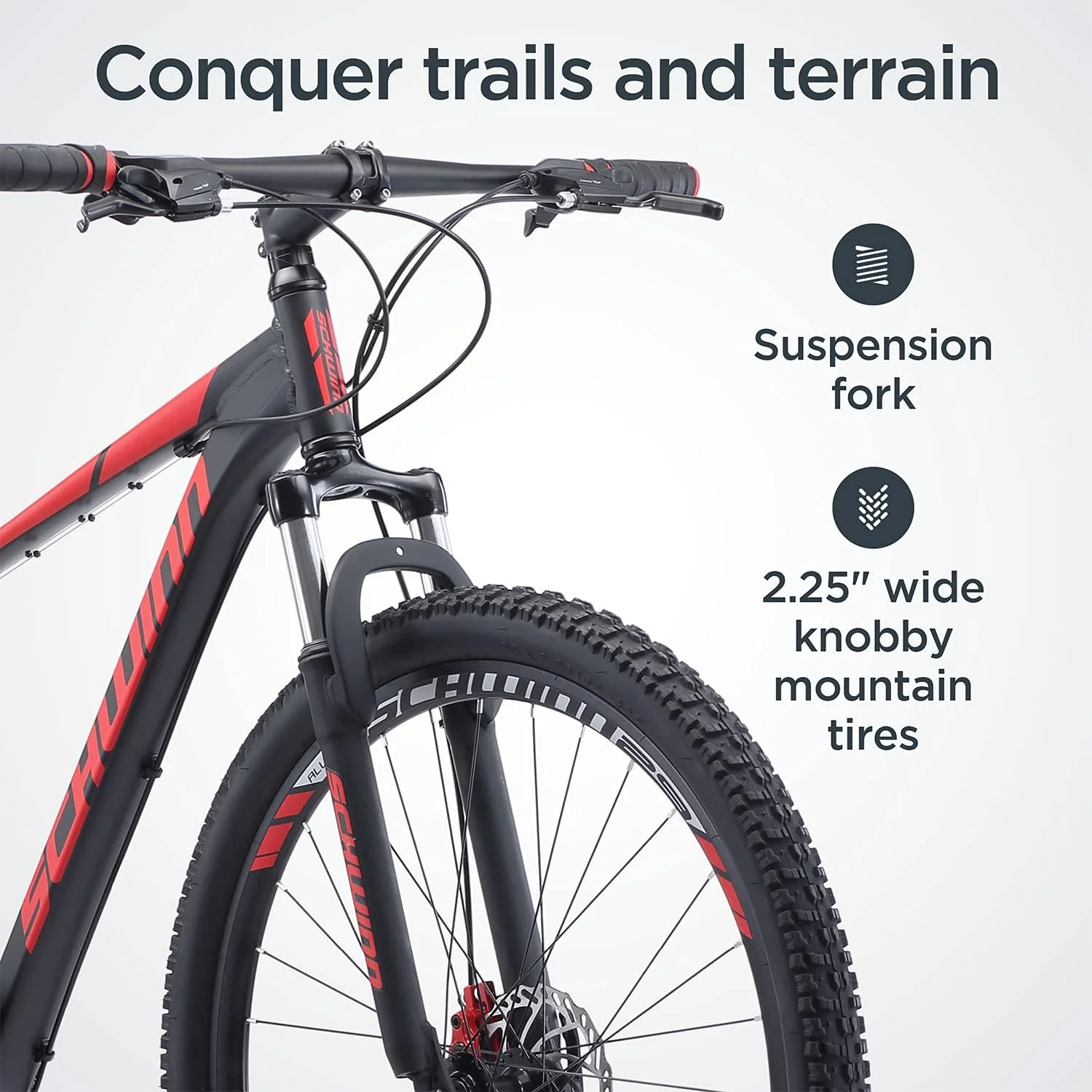 Open Box Schwinn Bonafide Mountain Bike, 24 Speed, 29 Inch Wheels - Matte Black/Red
