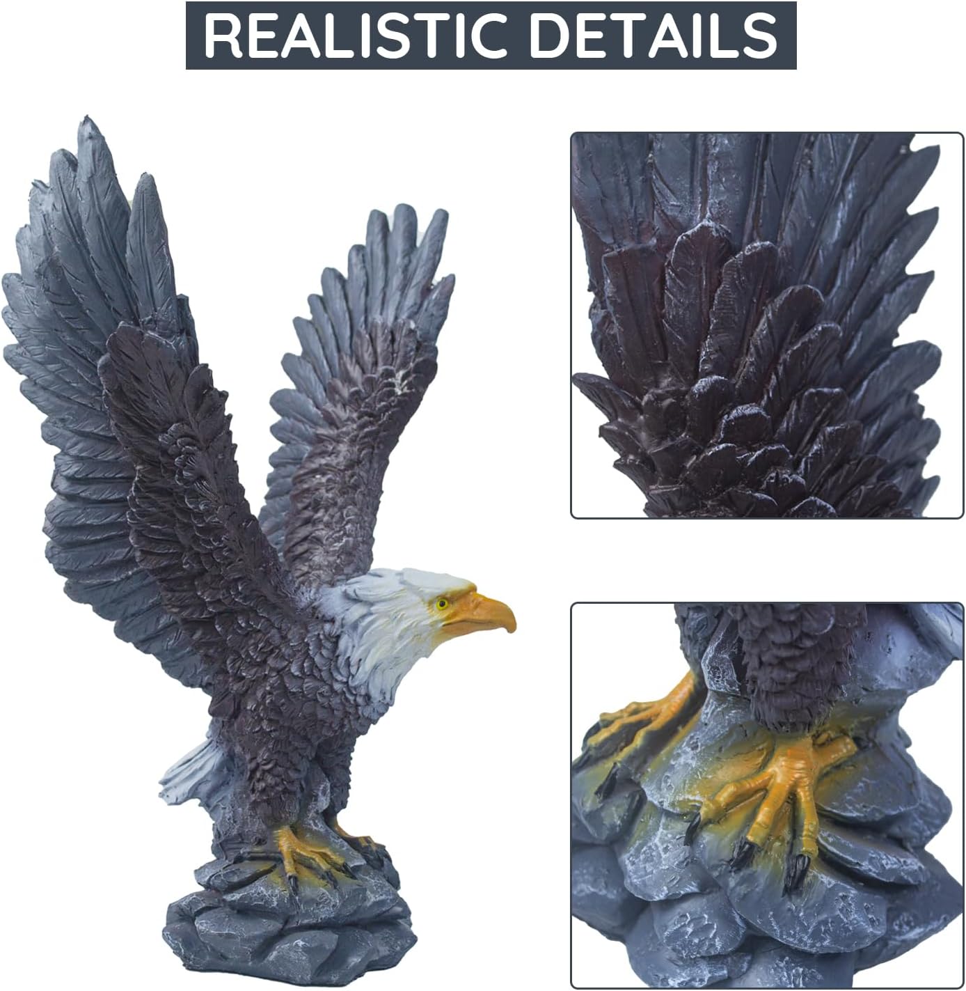 Eagle Flag Pole Topper Outdoor Waterproof Flagpole Finial 10.62 Inch Eagle Topper Ornament