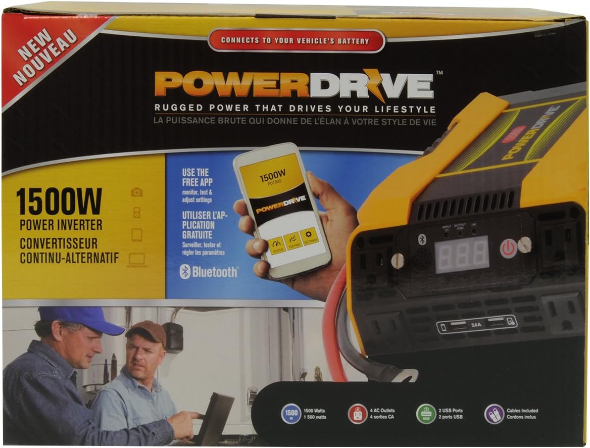 PowerDrive PD1500 1500 Watt Power Inverter with Bluetooth