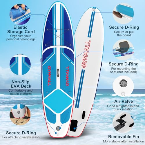 Paddle Board, Inflatable Stand Up SUP Paddle Boards for Adults & Youths of All Skill Levels, Wide & Non-Slip Deck Design Blow Up Paddleboards with Premium Accessories & Storage Bag