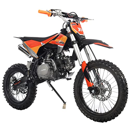 X-PRO X9 125cc Dirt Bike Pit Bike Adults Dirt Pit Bike 125 Dirt Bike Dirt Pitbike,Big 17"/14" Tires! (Factory Package, Red)