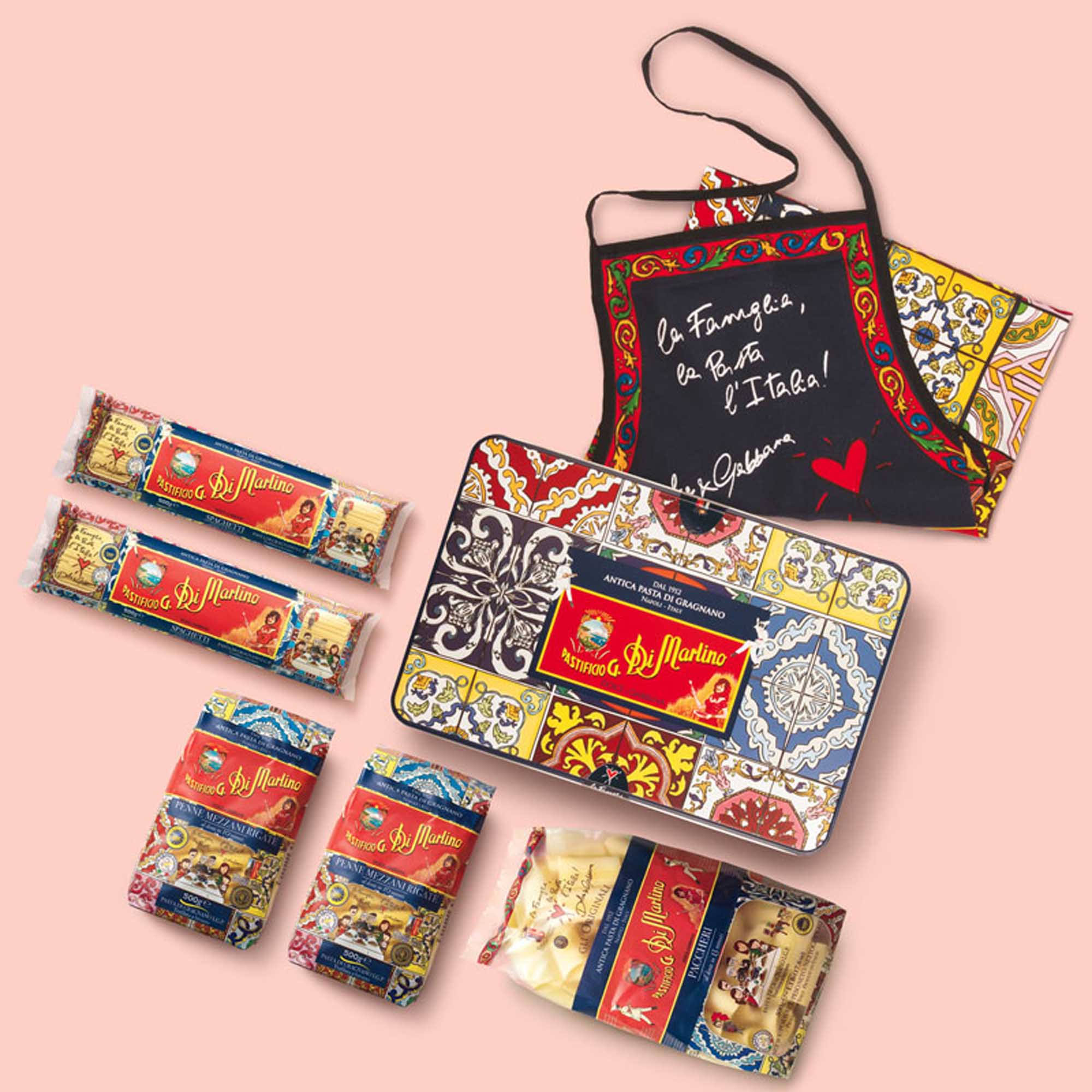 di Martino Dolce u0026 Gabbana Pasta u0026 Apron Tin Box Set, 5.1 lb/2.3 kg