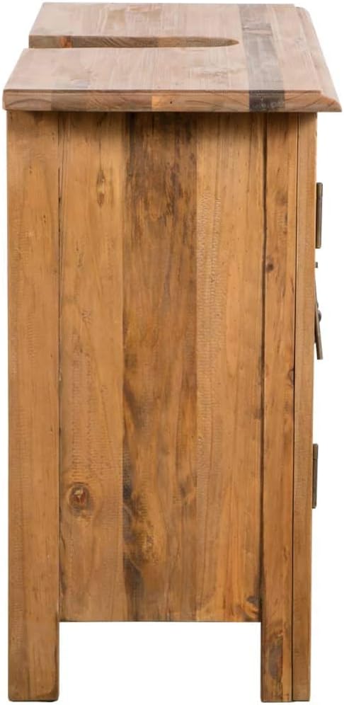 vidaXL Solid Recycled Pinewood Bathroom Vanity Cabinet Vintage Look 27.6