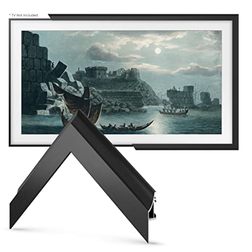 Deco TV Frames Alloy Scoop - Anodized Black Bezel Compatible ONLY with Samsung The Frame TV