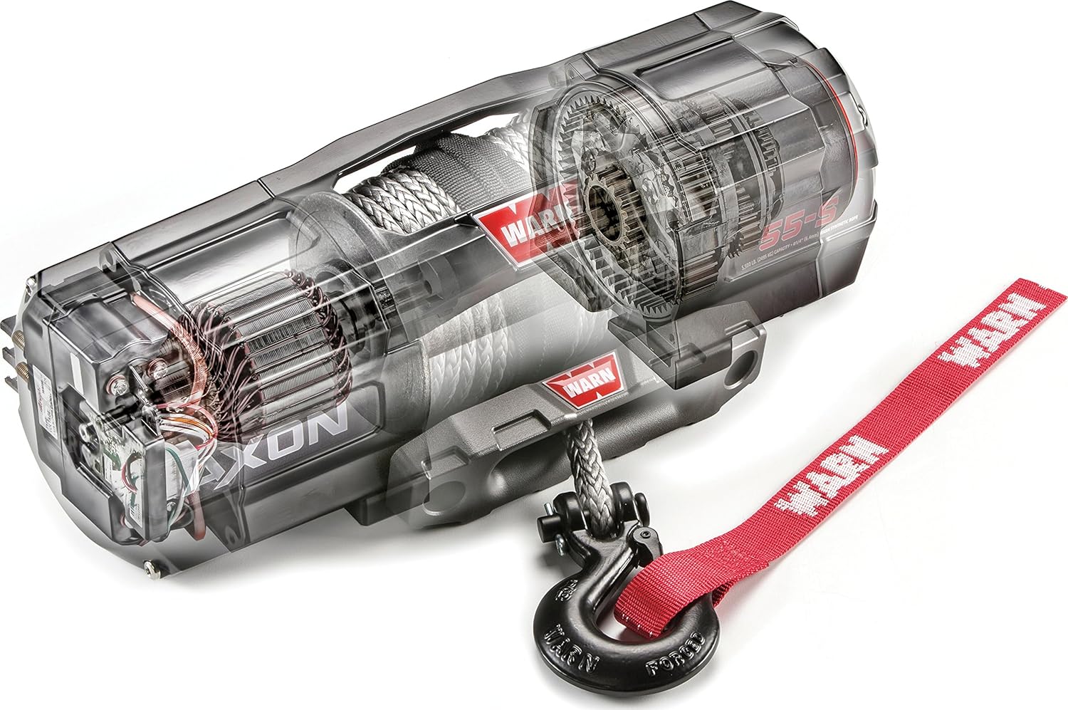 WARN 101240 AXON 45RC Powersports Winch with Spydura Synthetic Cable Rope: 1/4 Diameter x 27' Length, 2.25 Ton (4,500 lb) Pulling Capacity