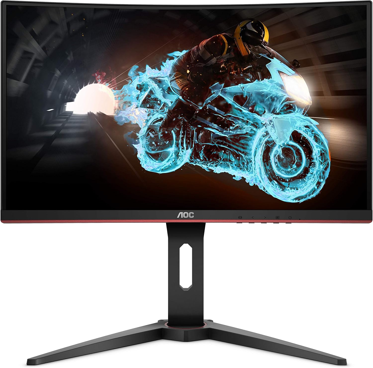 AOC C24G1A 24" Curved Frameless Gaming Monitor, FHD 1920x1080, 1500R, VA, 1ms MPRT, 165Hz (144Hz supported), FreeSync Premium, Height adjustable Black
