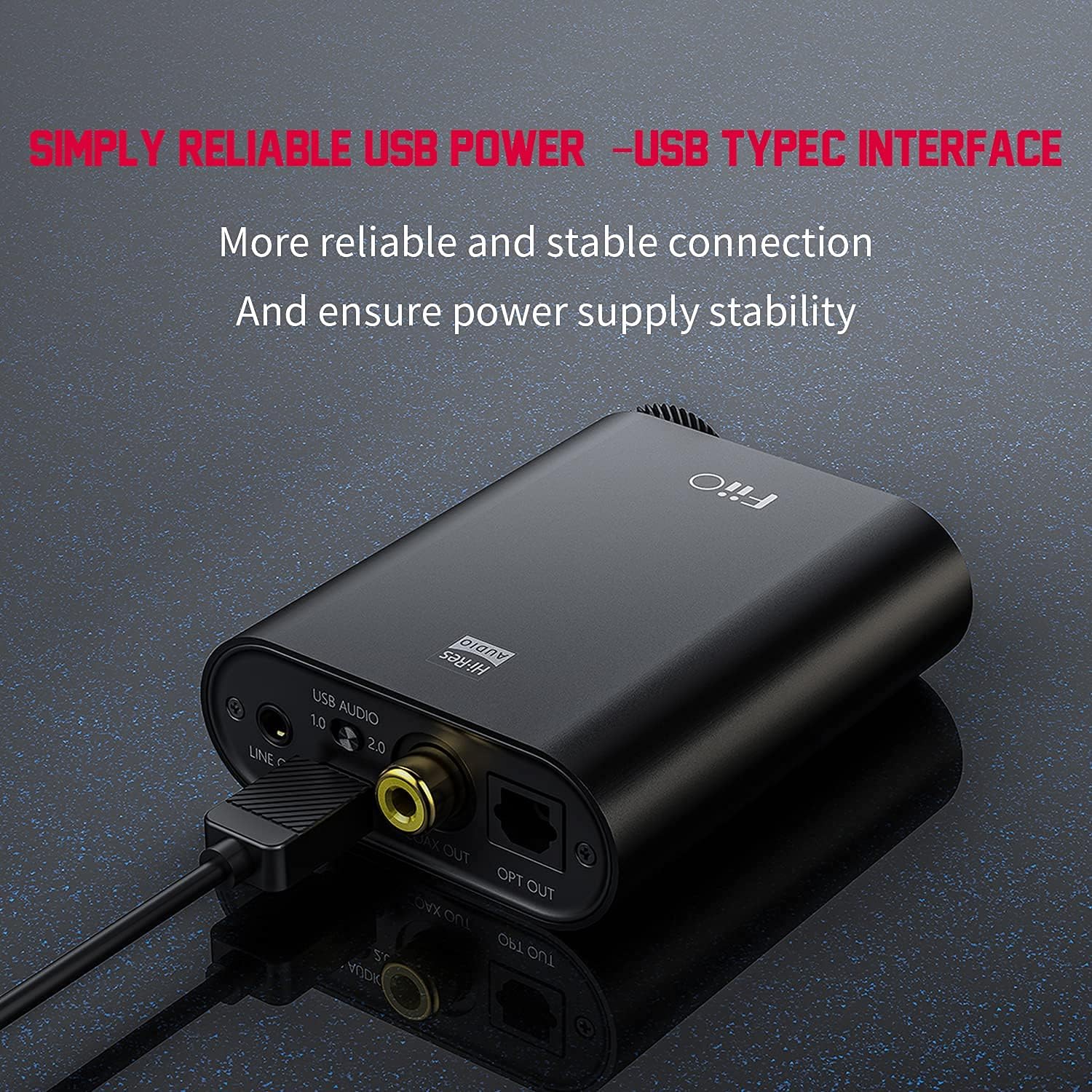 FiiO New K3 Headphone Amplifier High Resolution 384kHz/32bit PCM DSD256 USB-C DAC for Home and Computer Coaxial and Optical Digital Outs