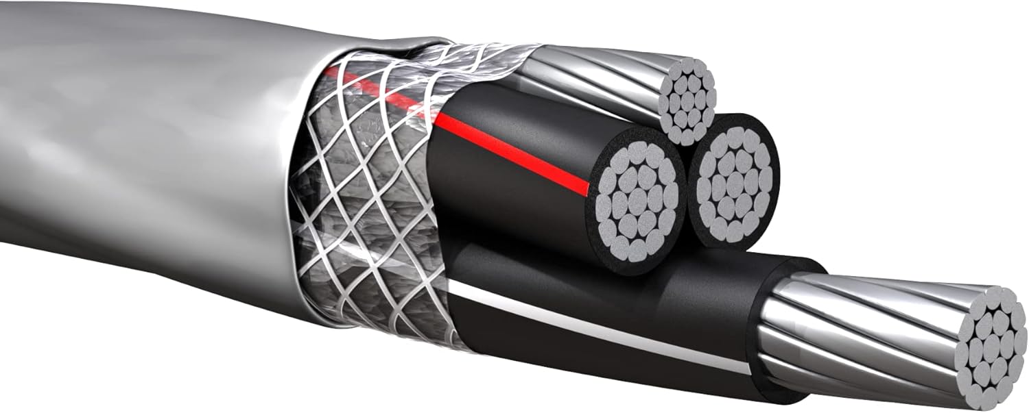 90' 2/0-2/0-2/0-1 SER WG Aluminum Service Entrance Cable Wire