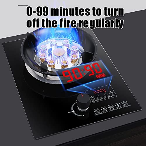 Burner Gas Cooker gas hob 5.2KW Built-in gas stove， Table-Top Cooking ，Black tempered glass is easy to clean，Portable wok gas stove for Home, Camping & Caravan Cooking [Energy Class A]