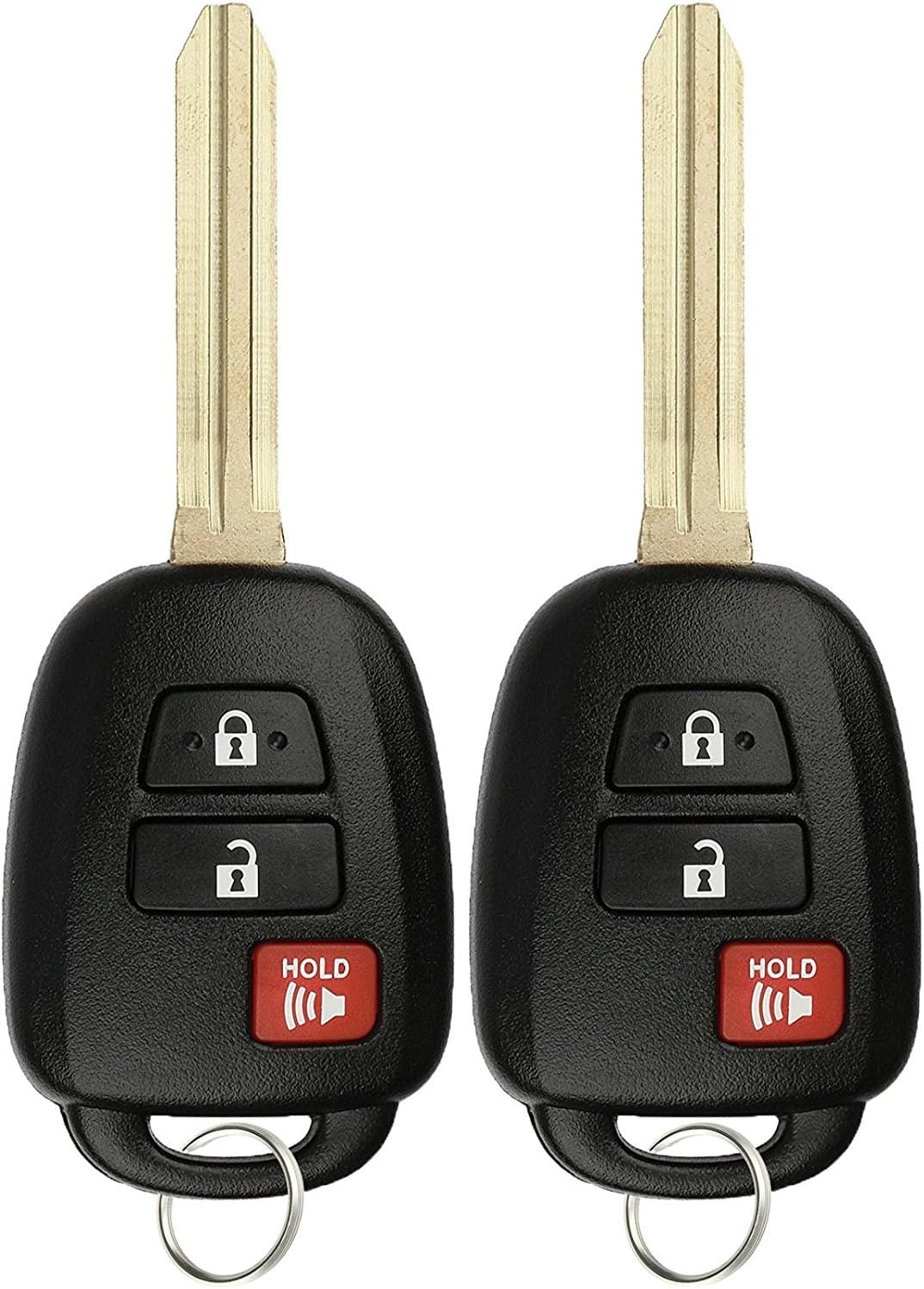 KeylessOption Keyless Entry Car Remote Control Uncut Ignition Key Fob Replacement for HYQ12BDM (Pack of 2) Pack of 2