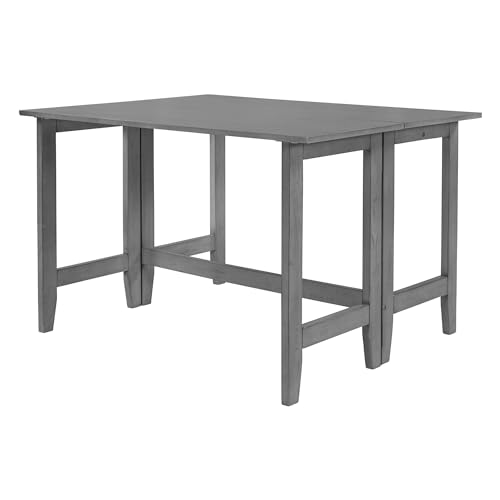 Versatile Farmhouse Dining Table – Expandable Design with Drop Leaf, Solid Wood Frame, Transformative Furniture for Small Spaces, Rustic Modern Style,Perfect for Home and Apartment (White)