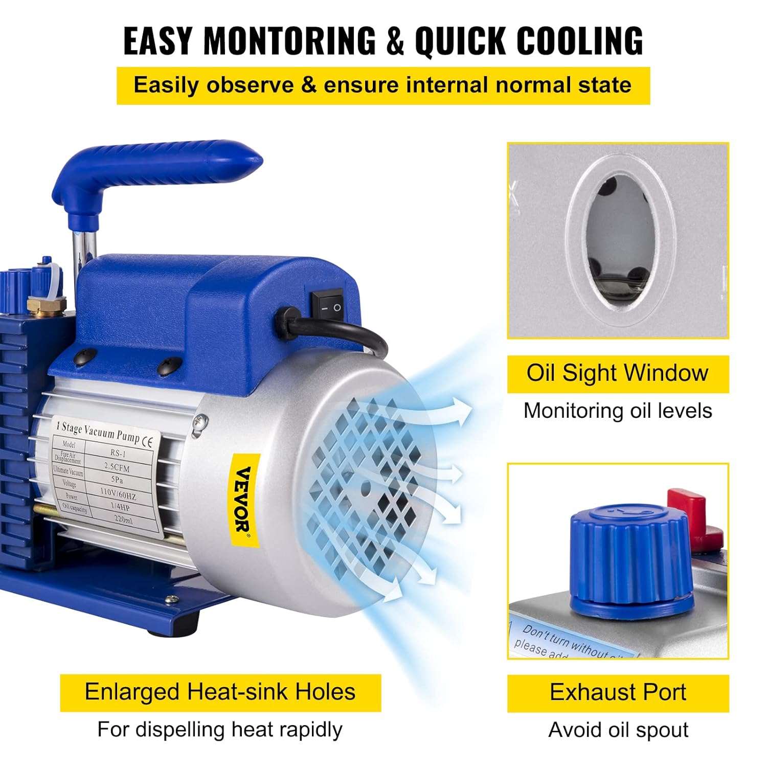Bestauto 1.5 Gallon Vacuum Degassing Chamber Kit Stainless Steel Degassing Chamber 5.7L Vacuum Chamber Kit with 2.5 CFM Vacuum Pump - Not for Wood Stabilizing