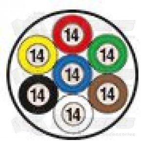 Heavy Duty 14 Gauge 7 Way Conductor Wire RV Trailer Cable Cord, (TTP) (50)