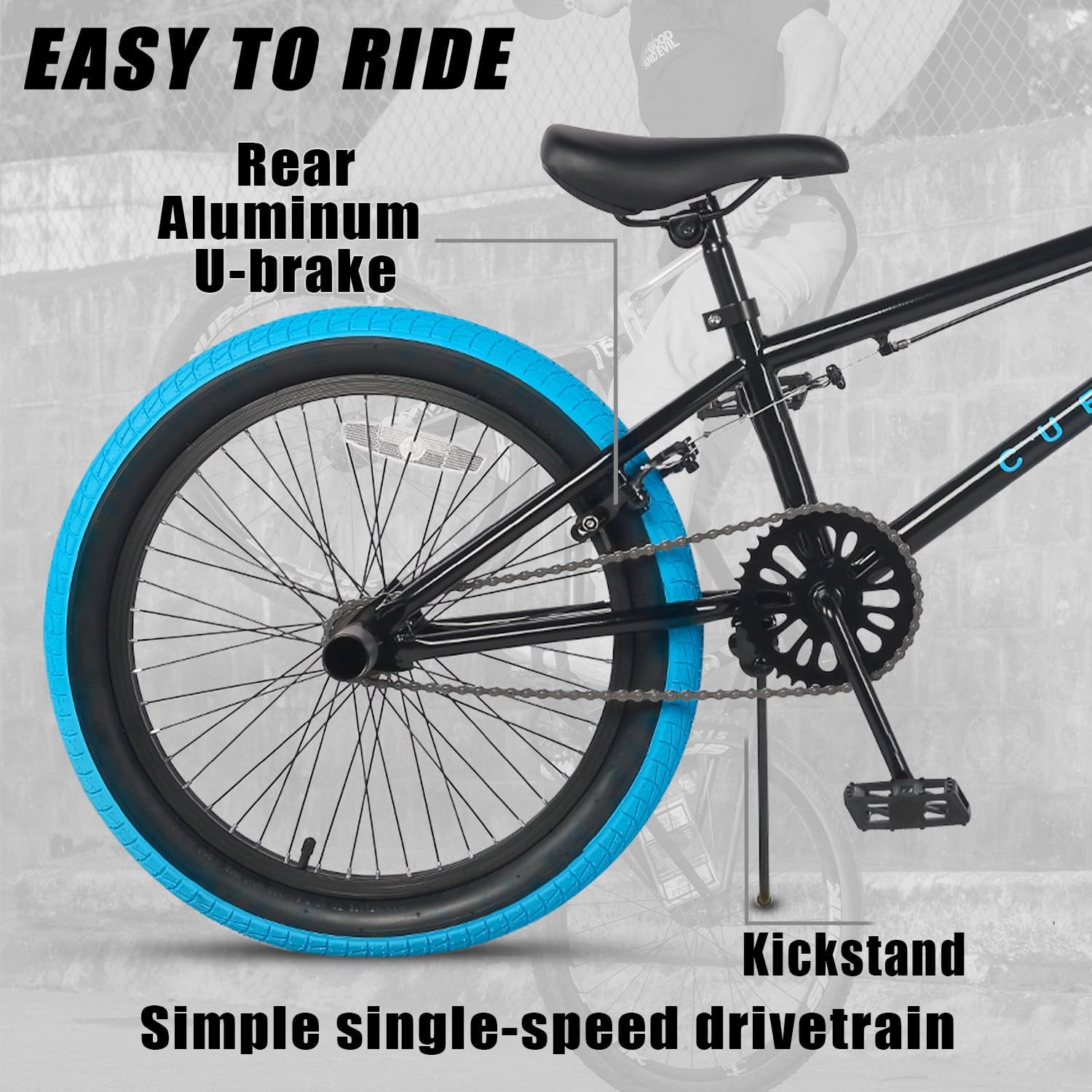 Crossea 18 20 Inch Freestyle BMX Bike for Over 5 Years Old Kids and Beginner-Level Rider, Multiple Colors