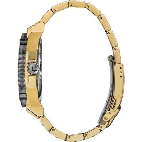 Bulova Men’s High Precisionist Quartz Icon Grey IP and Rose Gold Watch, Diamonds, 300M Water Resistant